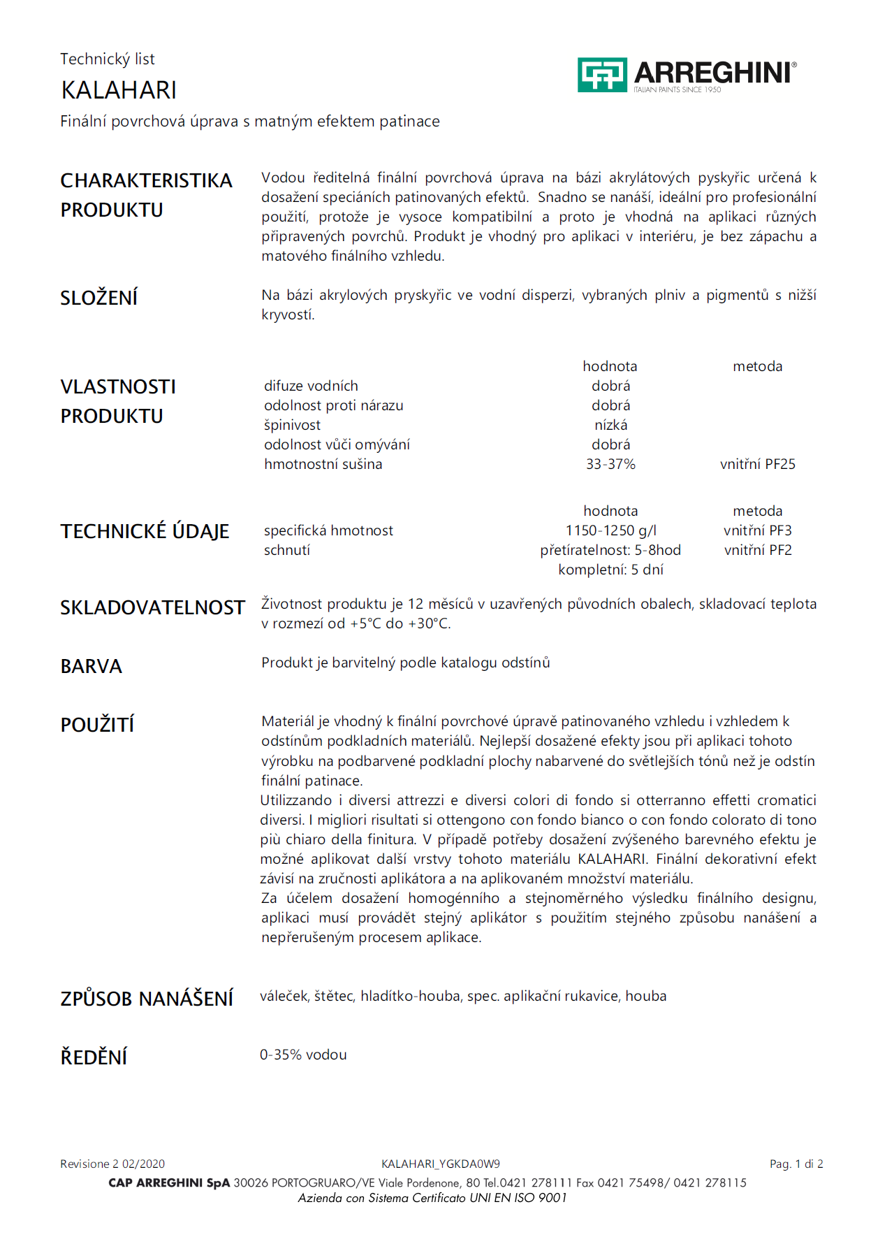 Technický list Technický list