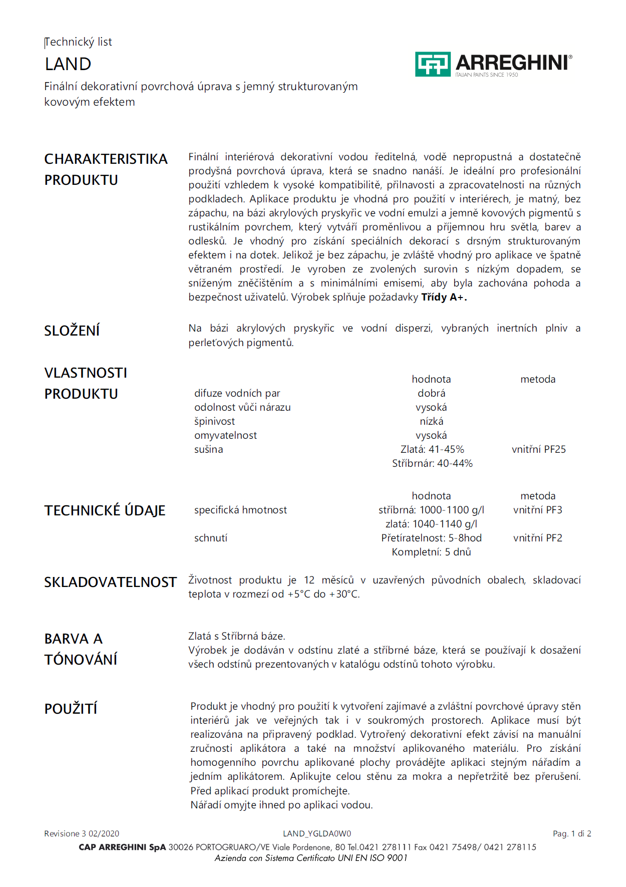 Technický list Technický list